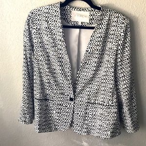 FRNCH black and white animal print blazer
